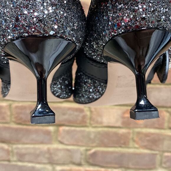 Miu Miu Glitter Jeweled Buckle Pointed Toe Pump Size 37.5 - Picture 8 of 10